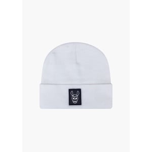 Black Donkey Beanie original i white
