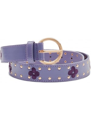 Fabienne Chapot Flower studded belt poppy purple