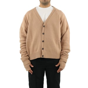 AMBUSH Heren oversized logo cardigan natur