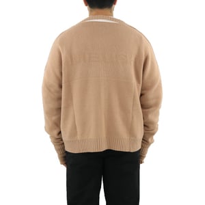 AMBUSH Heren oversized logo cardigan natur