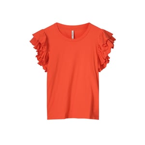 Summum Top cotton single jersey garment dyed koraal