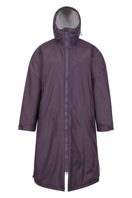 'Tidal' Women's Changing Robe with Front Pockets Adjustable Hood Waterproof Beach Parka Purple