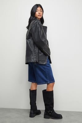 Faith: Bia Faux Suede Knee High Biker Boots