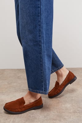 Beth Suede Grandad Penny Loafers