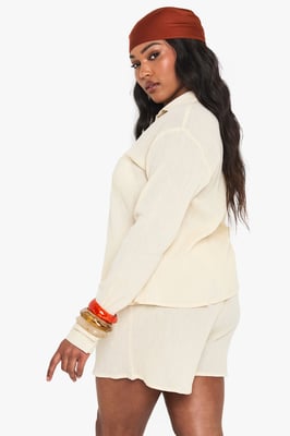 Plus Beaded Cheesecloth Beach Co Ord