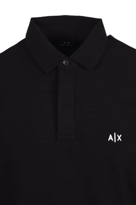 Armani Exchange Long Sleeve Polo Shirt Black