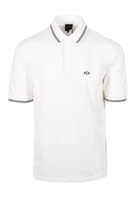Armani Exchange Tipped Polo Shirt Off White
