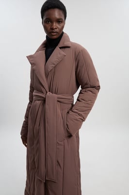 Clean Padded Belted Midi Coat