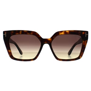 Tom Ford Cat Eye Womens Shiny Dark Havana Brown Gradient Winona FT1030