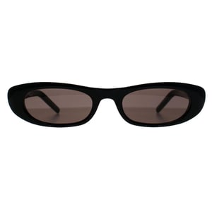Saint Laurent Rectangle Womens Shiny Black Grey SL557