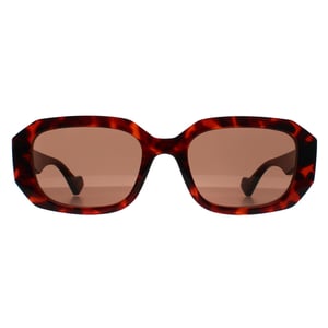 Gucci Rectangle Womens Shiny Dark Havana Brown GG1535S