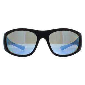 Arnette Wrap Mens Matte Black Blue Mirror Polarized AN4331 Ilum