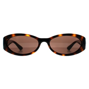 Gucci Oval Womens Shiny Dark Havana Dark Brown GG1660S