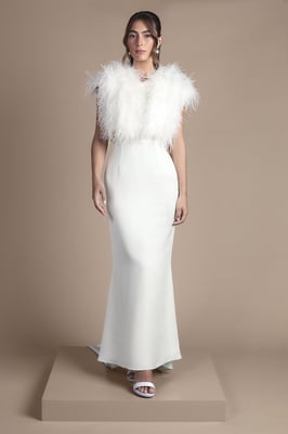 Feather Bridal Bolero Cover Up