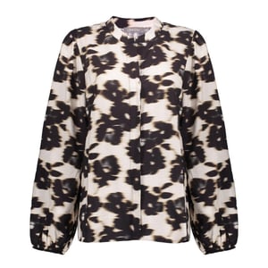 Geisha blouse flowers 53755-20 0 wool white/bla