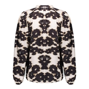 Geisha blouse flowers 53755-20 0 wool white/bla