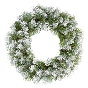 Premier Kerstkrans met sneeuwtip (Groen/Wit)