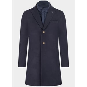 Bos Bright Blue Wollen jas igor wool coat 25301ig43bo/290 navy