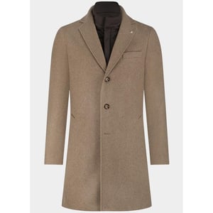 Bos Bright Blue Wollen jas igor wool coat 25301ig43bo/820 sand