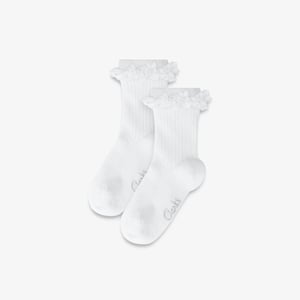 Frill Socks 2 Pack Infant Size 6-8.5 White Clothing