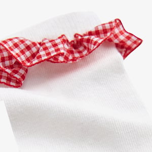 Gingham Socks 2 Pack Red Infant Size 9-12 White/Red Clothing