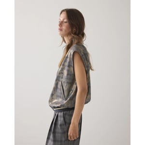 Summum 9s141-12279 990 gilet check with foil black