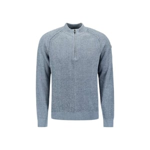 No Excess Pullover half zip 2 colored chenill dusty blue