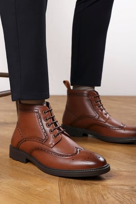 Wheres That From Mens 'Finley' Brogue Lace Up Ankle Boots