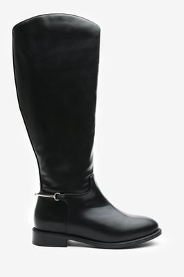 Wheres That From Womens 'Nyla' Knee High Boots With Low Flat Heel And Back Buckle Detail