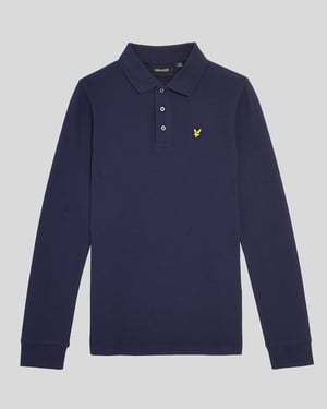 Lyle & Scott Jongens Poloshirt met Lange Mouwen van Katoen - Marineblauw
