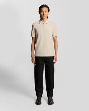 Lyle & Scott Ottoman poloshirt met halve rits - grijs