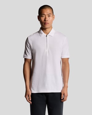Lyle & Scott Ottoman poloshirt met halve rits - wit