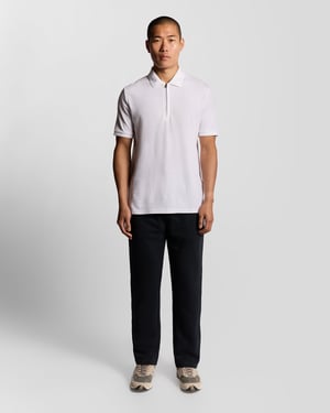 Lyle & Scott Ottoman poloshirt met halve rits - wit