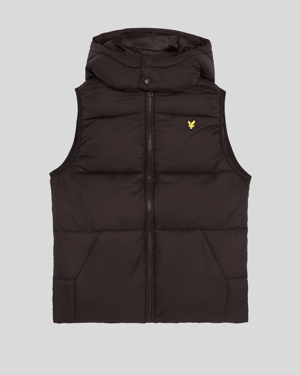 Lyle & Scott Ripstop gewatteerde bodywarmer voor jongens - zwart
