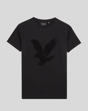 Lyle & Scott flickor frotté Eagle t-shirt - svart