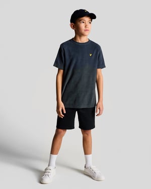 Lyle & Scott jongens badstof T-shirt - marineblauw