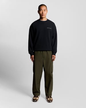 Lyle & Scott Script Brushback Fleece Sweatshirt - Navy