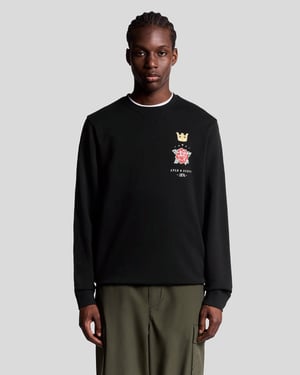 Lyle & Scott Pub Graphic Rundhalsad Sweatshirt - Svart