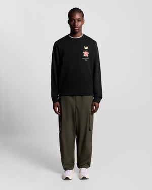 Lyle & Scott Pub Graphic Rundhalsad Sweatshirt - Svart