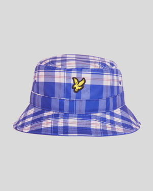 Lyle & Scott Tartan Check Bucket Hat - Blauw