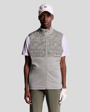 Lyle & Scott Golf Vindskyddande Tryckt Väst - Grå