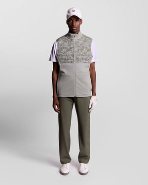 Lyle & Scott Golf Vindskyddande Tryckt Väst - Grå