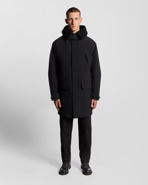 Lyle & Scott Heavyweight Faux Shearling Collar Parka - Black