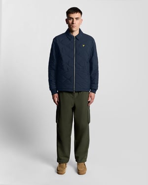 Lyle & Scott Waterafstotend Ripstop Gewatteerd Jack - Marineblauw