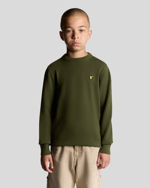 Lyle & Scott jongens katoenen ronde hals trui - Groen