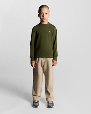 Lyle & Scott jongens katoenen ronde hals trui - Groen