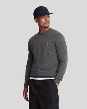 Lyle & Scott Lamswol Blend Ronde Hals Trui - Grijs