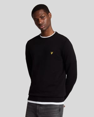 Lyle & Scott katoenen trui met ronde hals - zwart