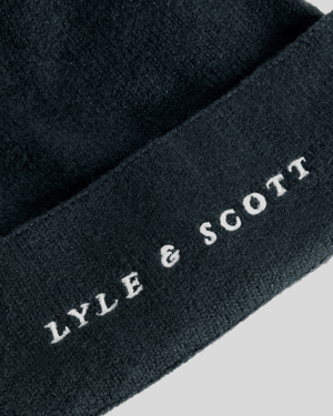 Lyle & Scott Script Logo Beanie - Marineblauw