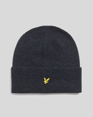 Lyle & Scott Lamswol Blend Beanie - Marineblauw
